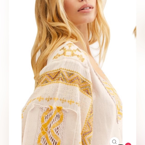 FREE PEOPLE CROSS COUNTRY BLOUSE TOP - Picture 2 of 5